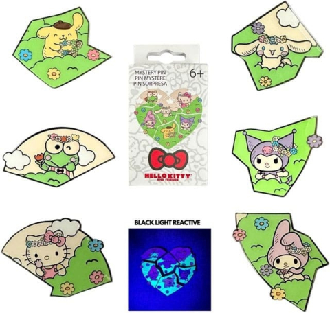 PRECOMENZI - Sanrio by Loungefly Enamel Pins Blind Box Hello Kitty & Friends Flower Crown Puzzle Display (12)