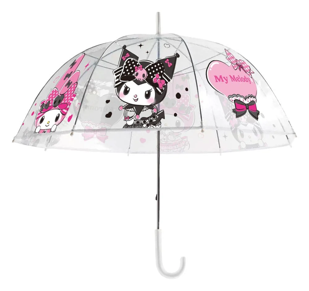 Noutati - Sanrio Kuromi & My Melody Pink Black Party Umbrela Transparenta