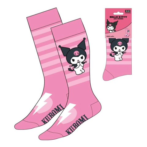 Fashion & Accessories - Sanrio Socks Kuromi Pink Stripes 36-43