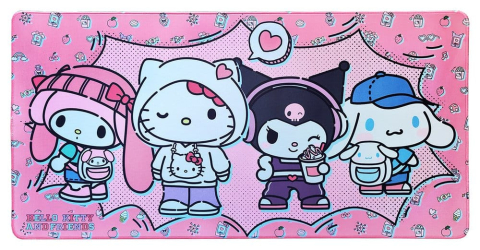 Hello Kitty - Produse Oficiale Sanrio - Sanrio XXL Mouse Pad Hello Kitty & Friends Pink Black Party Series 80 x 40 cm