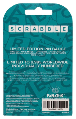 Fashion & Accessories - Scrabble Pin Badge Word Nerd Limited Edition