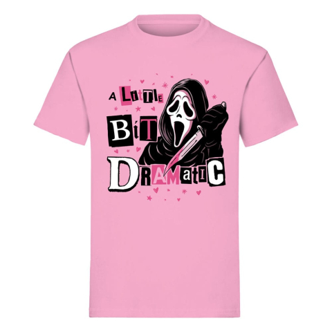 Noutati - Scream Ghost Face A Little Bit Dramatic - Tricou Roz Oficial