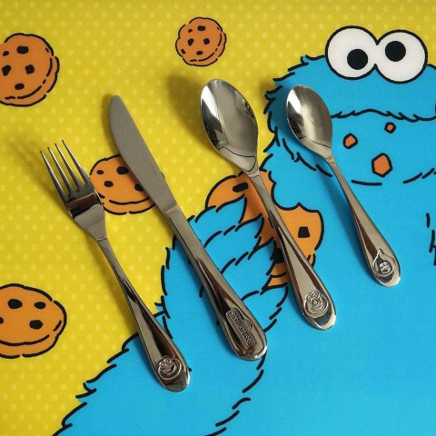 Casa si Cadouri - Sesame Street Kids Cutlery Set Friends