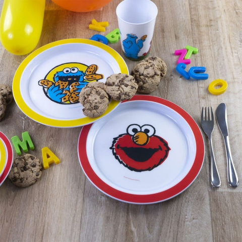 PRECOMENZI - Sesame Street Plate Vintage Kids 2-Pack 22 cm