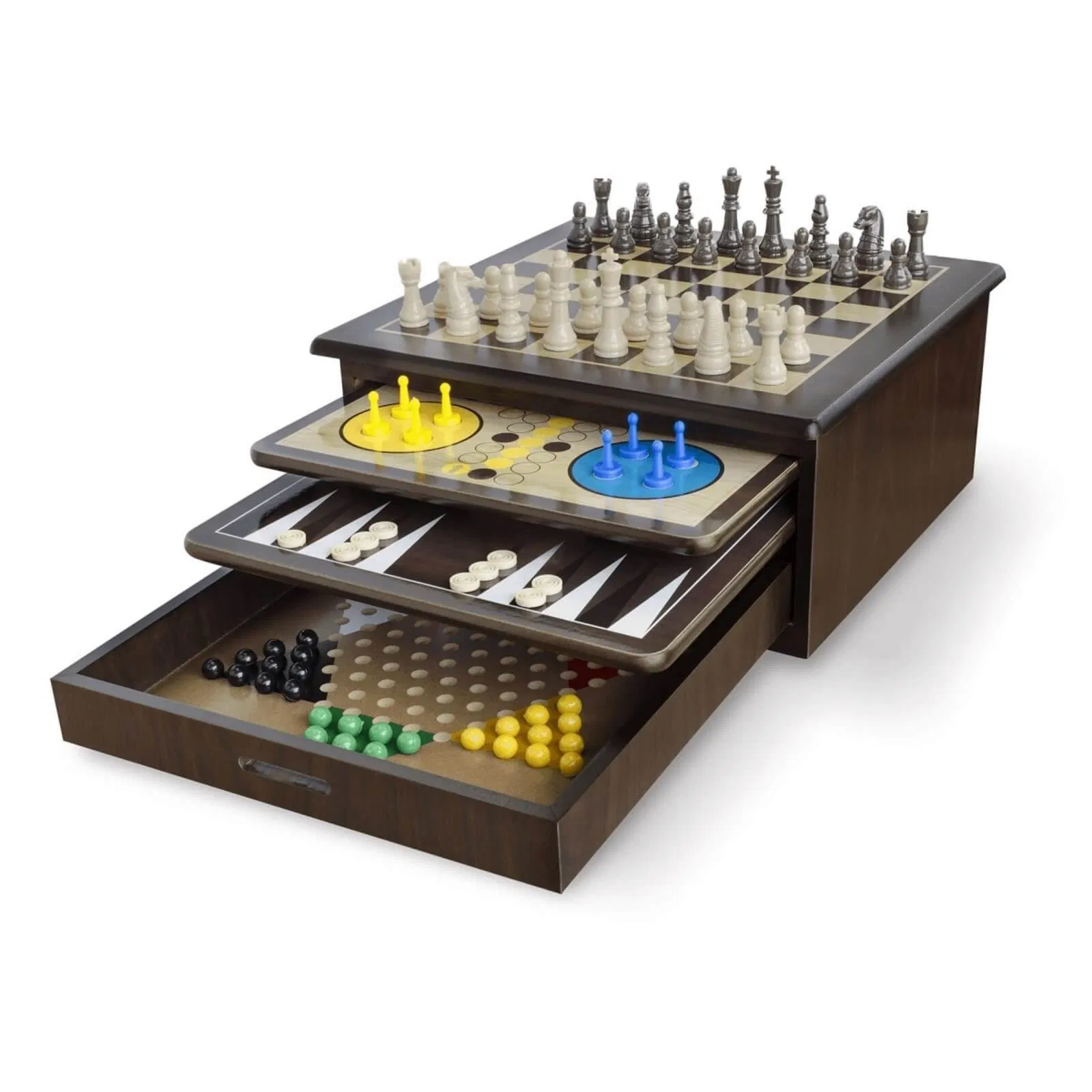 Board Games - Set 10 Jocuri Deluxe in cutie din lemn – colectie clasica premium