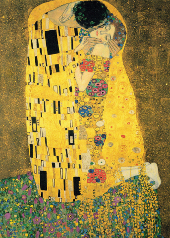 Set 2 Puzzle 500 piese Grafika LArt de Klimt Le Baiser si Dame a leventail [1]