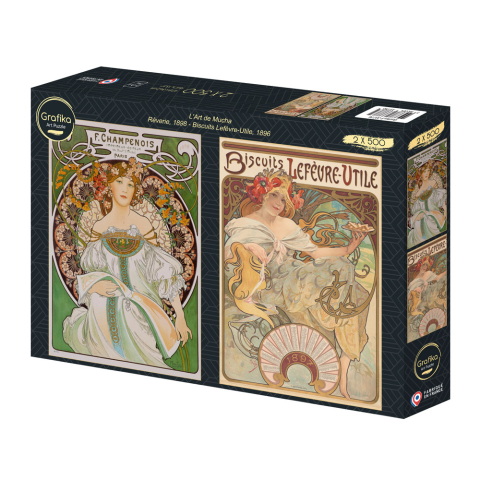 Noutati - Set 2 Puzzle 500 piese Grafika LArt de Mucha Reverie si Biscuits Lefevre Utile