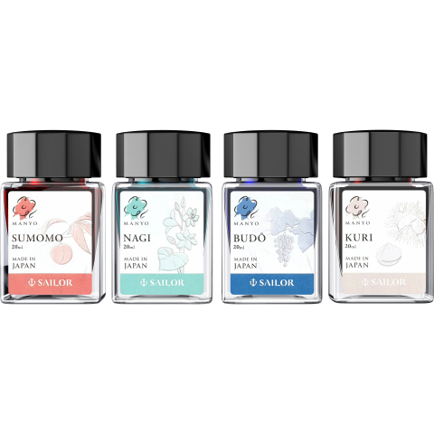 Stilouri, cerneala si accesorii - Set 4 calimari Manyo Sumomo Nagi Budo Kuri