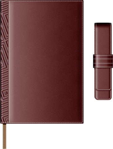 Agende, carnetele si alte produse din hartie - Set Agenda Piele B5 + Pouch Pen - Bordeaux