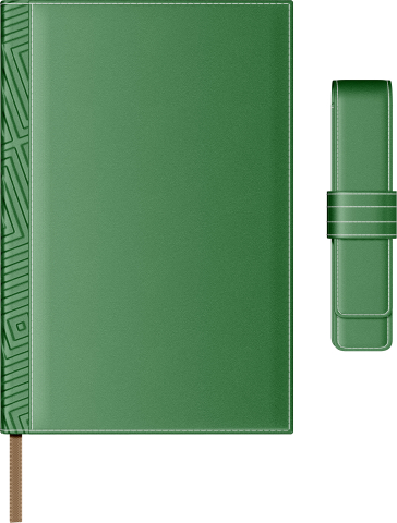 Agende, carnetele si alte produse din hartie - Set Agenda Piele B5 + Pouch Pen - Green