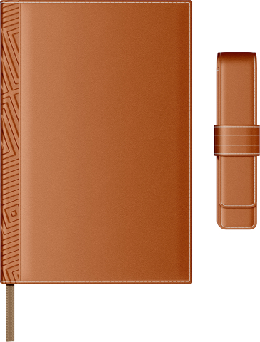 Set Agenda Piele B5 + Pouch Pen - Orange [0]