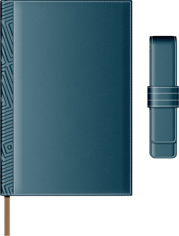 Agende, carnetele si alte produse din hartie - Set Agenda Piele B5 + Pouch Pen - Petrol