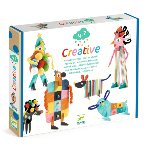 Jocuri creative si educative - Set creativ 3 prieteni mari și companionii lor, Djeco