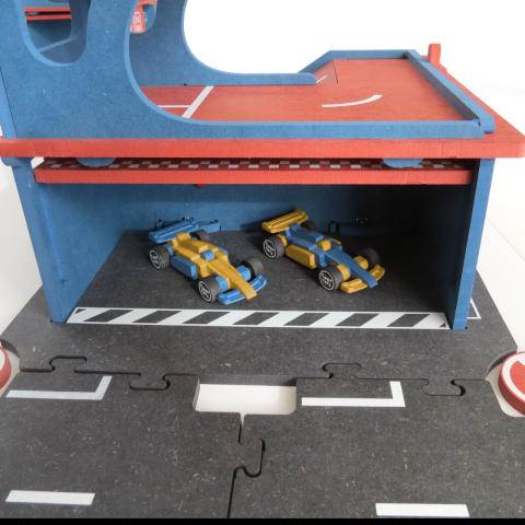 Set de constructie Garaj modular cu pista si 2 masini de curse, Croc toys [1]