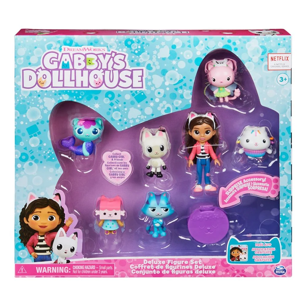 Noutati - Set Deluxe Gabby's Dollhouse cu Papusa Gabby si 7 Figurine