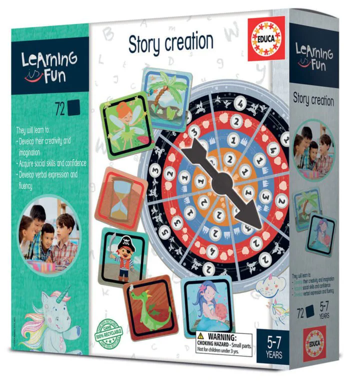 Educative - Set educațional Educa – Crearea de poveste (72 cărți + rotiță)