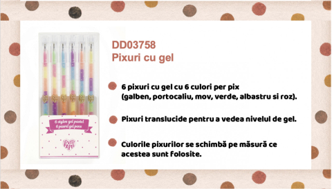 Set fluo roll-gel 6 culori combinate, Djeco [1]
