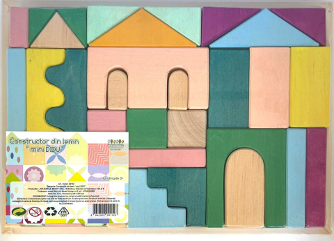Jocuri si jucarii - Set Handmade, Constructor din Lemn Mini Didu