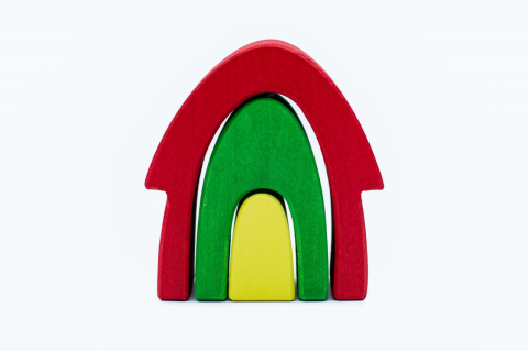 Jocuri si jucarii - Set handmade Marc toys, Casuta din povesti Rosu