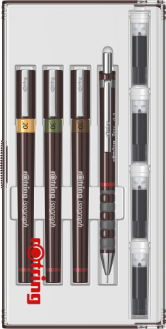 Rigle, compasuri si instrumente geometrice - Set Isograph Junior 0.2 / 0.3 / 0.5