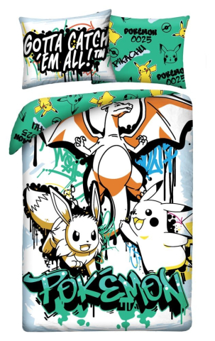 Pokemon - Set Lenjerie Pat Pokemon Duvet Set 140x200 cm