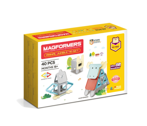 Jocuri si jucarii - Set magnetic de construit- Magformers Animale, 40 piese