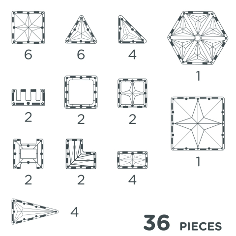 Set magnetic de construit Pastel 36 piese, Cleverclixx [3]