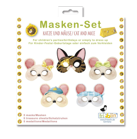 Accesorii - Set masti petrecere Pisica si soarecii, Fridolin