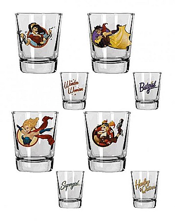 Cani/Pahare - Set pahare shot DC Bombshels