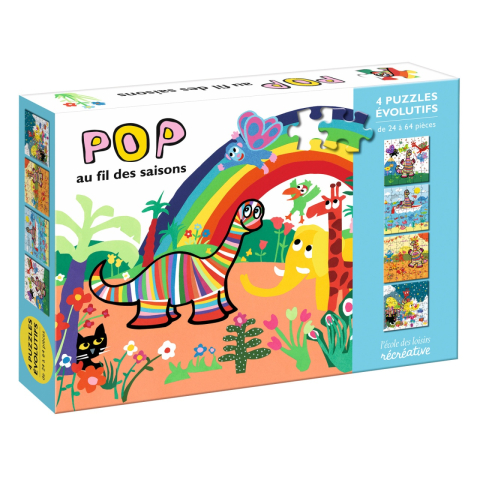 Noutati - Set puzzle-uri evolutive - Pop de-a lungul anotimpurilor, Ecole des loisirs, Moulin Roty