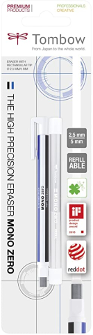 Rechizite, Creativitate, Hobby - Set Radiera tip creion varf patrat White/Blue/Black + rezerva 2 buc