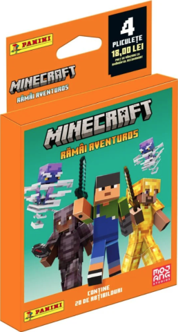 Trading Card Games - Set Stickere Panini Minecraft Stay Adventurous Ecoblister cu 4 Plicuri