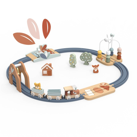 Jocuri si jucarii - Set trenulet cu activitati multiple, Speedy Monkey