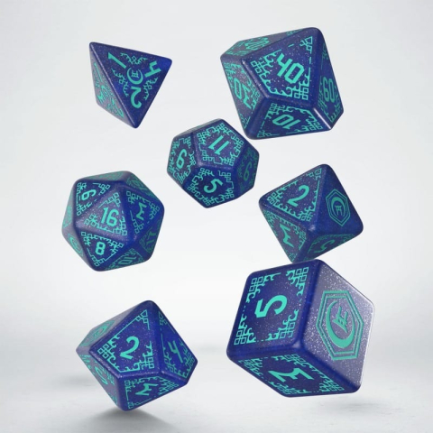PRECOMENZI - Shadow Scar Dice Set of 7 Blue & Turquoise