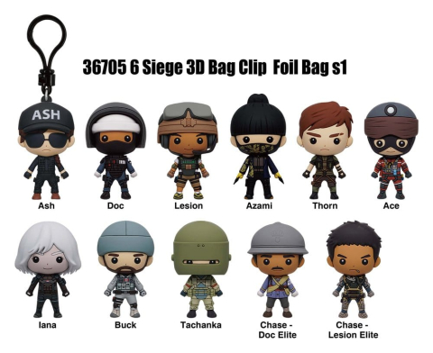 PRECOMENZI - Six Siege 3D PVC Bag Clips Series 1 Display (24)