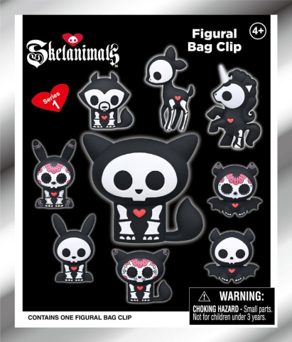 Fashion & Accessories - Skelanimals 3D PVC Bag Clips Series 1 Blind Bag Display (24)