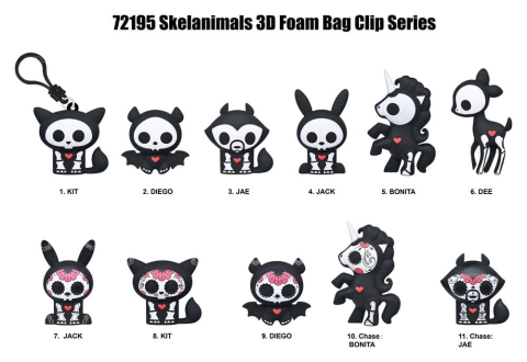 Skelanimals 3D PVC Bag Clips Series 1 Blind Bag Display (24) [1]