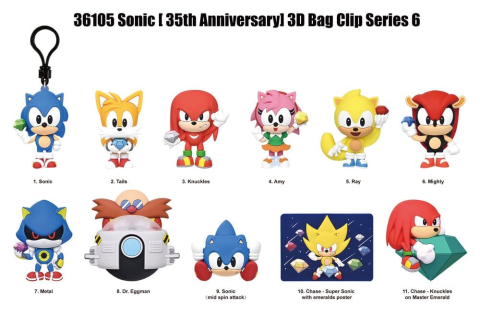 PRECOMENZI - Sonic the Hedgehog 3D PVC Bag Clips Series 6 Display (24)