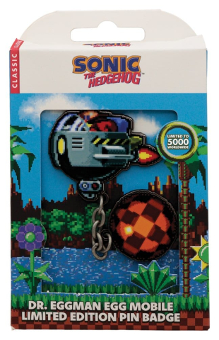 Sonic - The Hedgehog Pin Badge Dr. Eggman Egg Mobile Chained [2]
