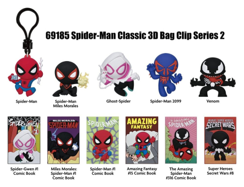 PRECOMENZI - Spider-Man Classic 3D PVC Bag Clips Series 2 Display (24)