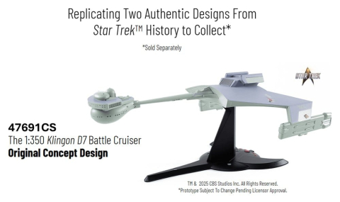 Collectibles - Star Trek TOS DieCast Replica 1/350 Klingon D7 Battle Cruiser Original Concept Design heo EU Exclusive 66 cm