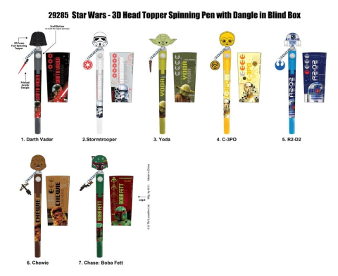 Star Wars 3D Head Topper Spinning Pen Display (12) [0]