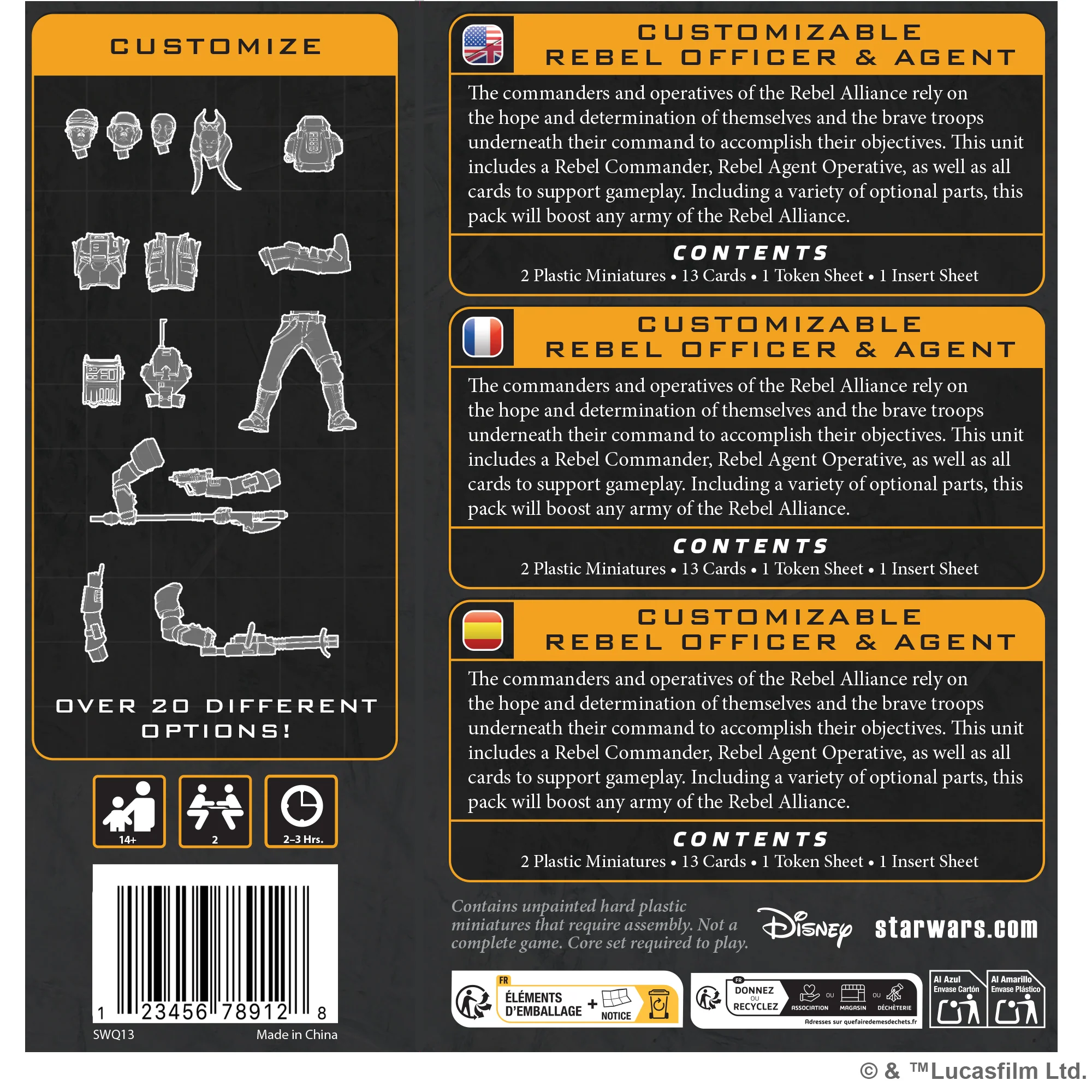 Star Wars Legion – Customizable Rebel Officer & Agent Expansion [1]