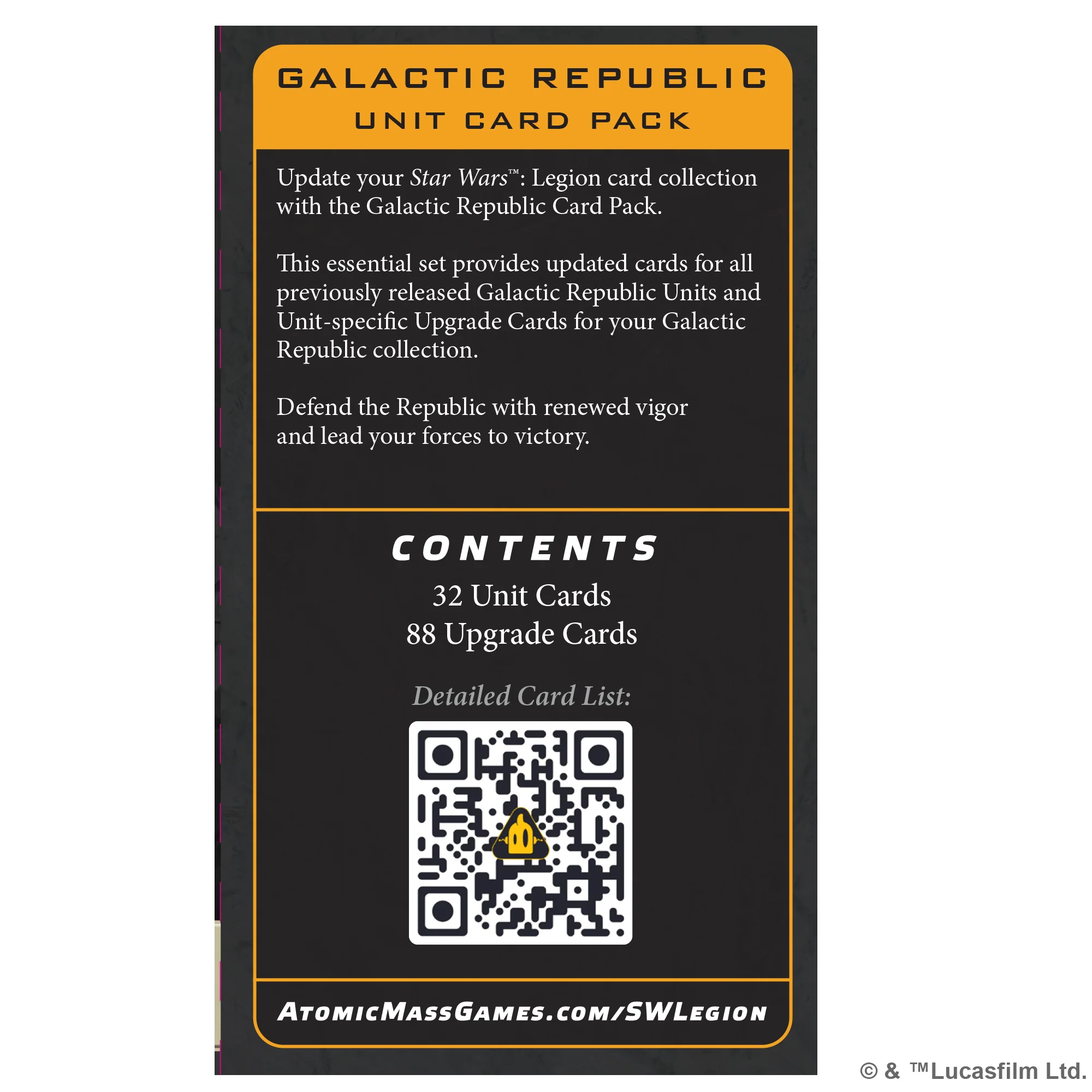 Star Wars Legion Galactic Republic Card Pack [1]