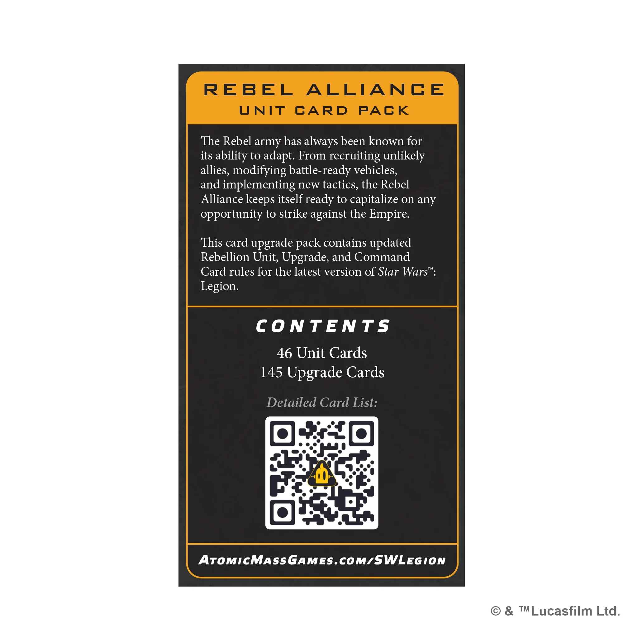 Star Wars Legion Rebel Alliance Card Pack [1]