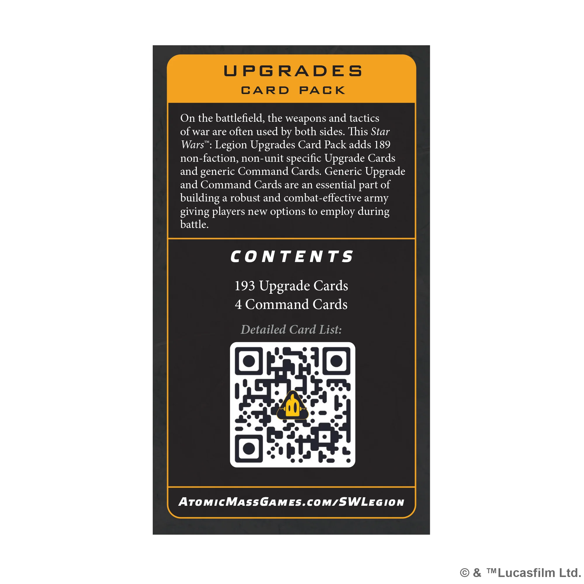 Star Wars Legion Upgrades Card Pack [1]