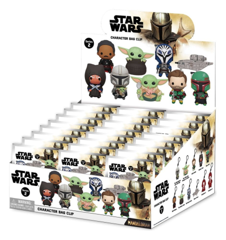 PRECOMENZI - Star Wars Mandalorian 3D Foam Bag Clips Series 2 Display (24)