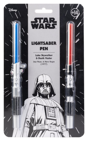 Star Wars Set of 2 Lightsaber Pens Luke Skywalker & Darth Vader [1]