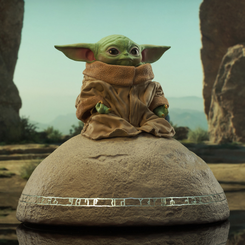 Star Wars: The Mandalorian Grogu On Seeing Stone 1/6 Scale Milestones Statue [2]