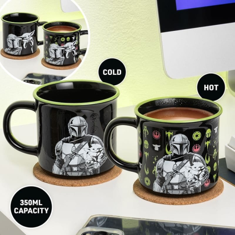 PRECOMENZI - Star Wars: The Mandalorian Heat Change Mug Mandalorian and Grogu